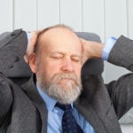 Picture of a worried businessman at the office