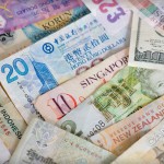 Picture with several different non-US currencies showing