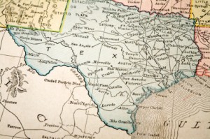Picture of map showing state of Texas