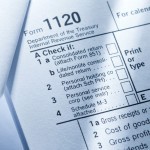 Picture of top corner of a corporate tax return