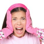 Picture of woman with pink rubber gloves on