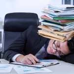 Overworked bookkeeper picture