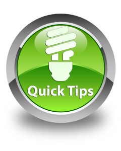 Quick tips (bulb icon) glossy green round button