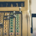 Old vintage cash register machine